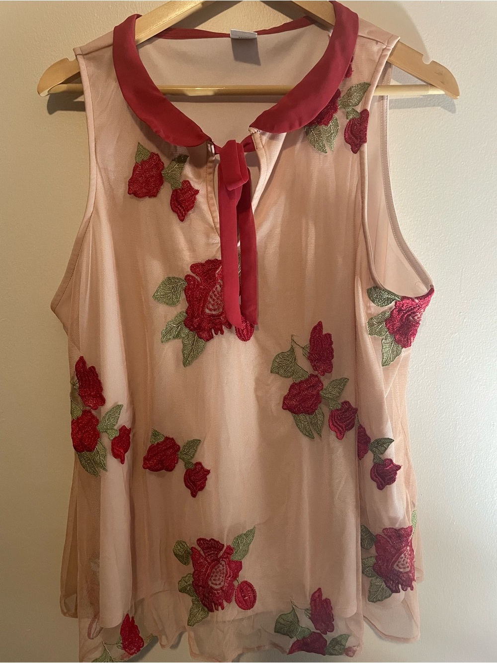 Disney Lauren Conrad Snow White Sleeveless Blush Pink Chiffon Blouse